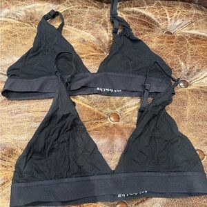 2 Black Triangle Bralettes by The Kit